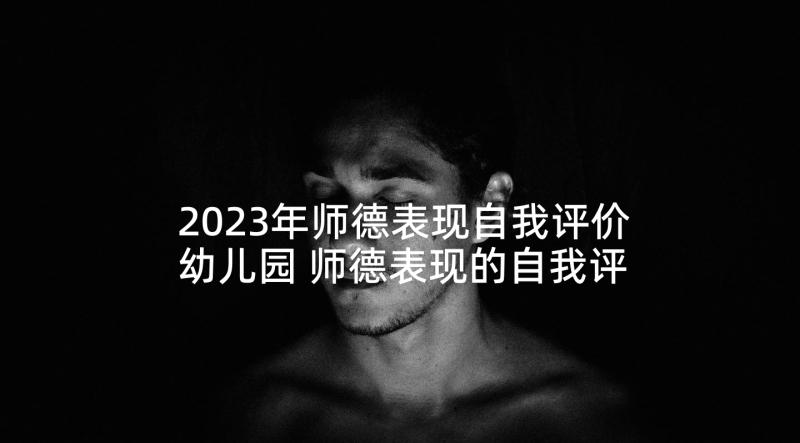 2023年师德表现自我评价幼儿园 师德表现的自我评价(优秀10篇)