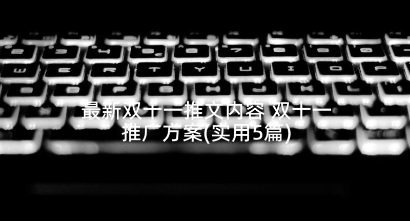 最新双十一推文内容 双十一推广方案(实用5篇)