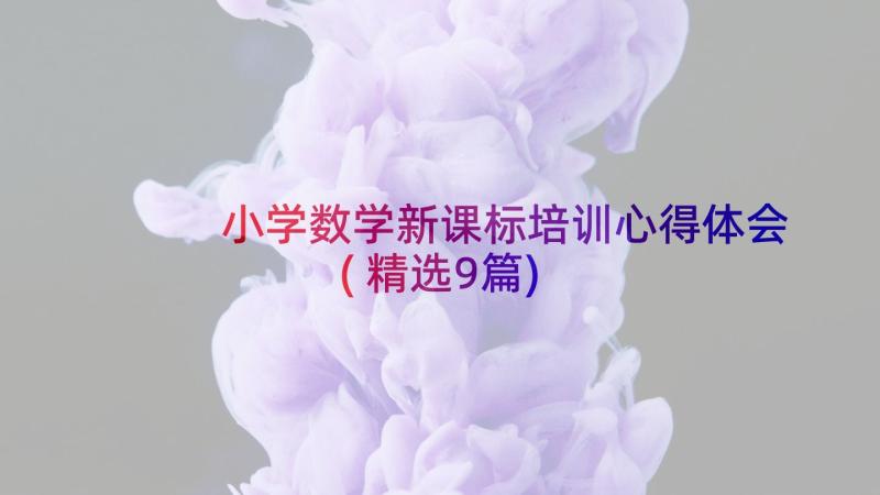 小学数学新课标培训心得体会(精选9篇)