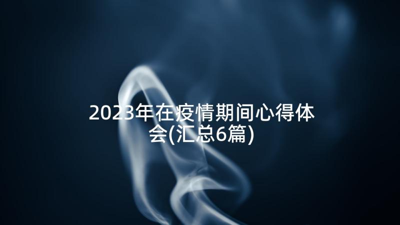 2023年在疫情期间心得体会(汇总6篇)