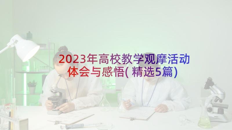 2023年高校教学观摩活动体会与感悟(精选5篇)