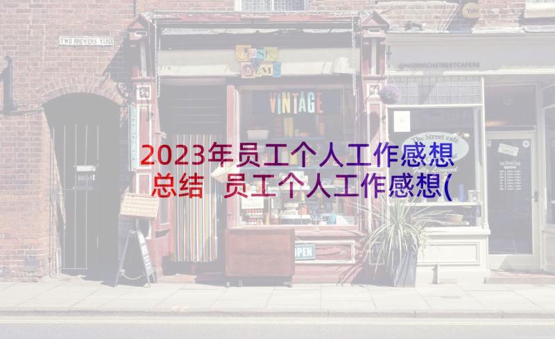 2023年员工个人工作感想总结 员工个人工作感想(实用5篇)