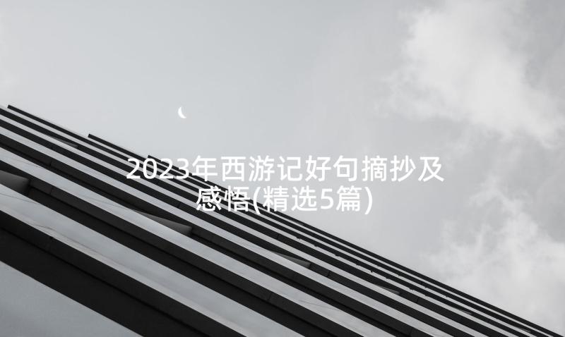 2023年西游记好句摘抄及感悟(精选5篇)