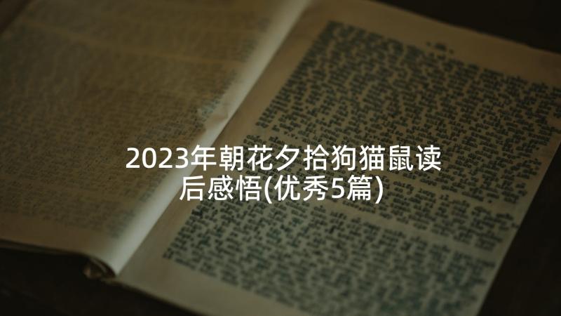 2023年朝花夕拾狗猫鼠读后感悟(优秀5篇)