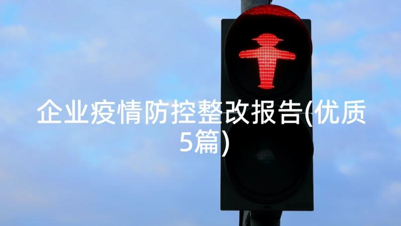 企业疫情防控整改报告(优质5篇)