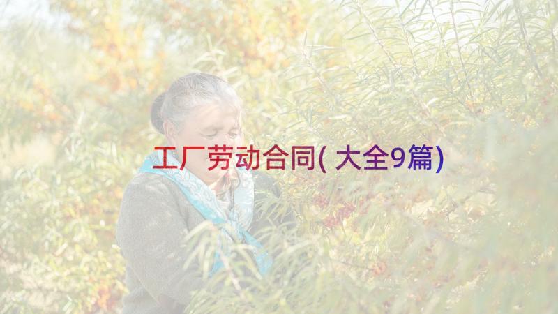 工厂劳动合同(大全9篇)