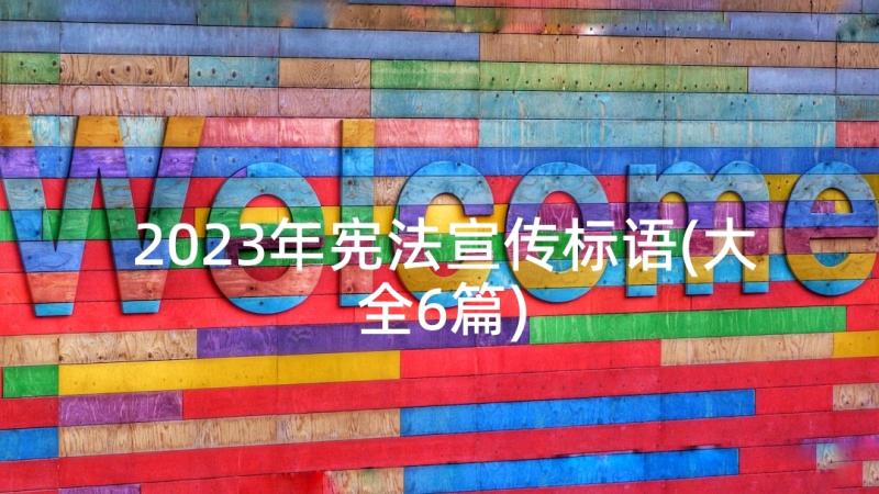 2023年宪法宣传标语(大全6篇)