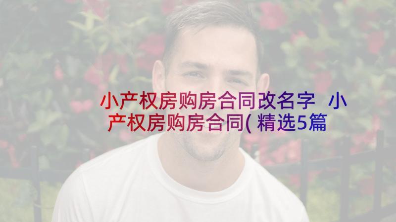 小产权房购房合同改名字 小产权房购房合同(精选5篇)