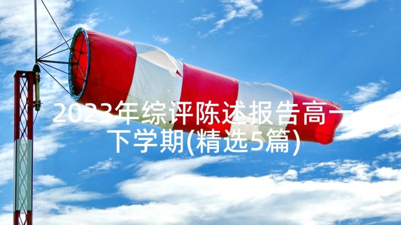 2023年综评陈述报告高一下学期(精选5篇)