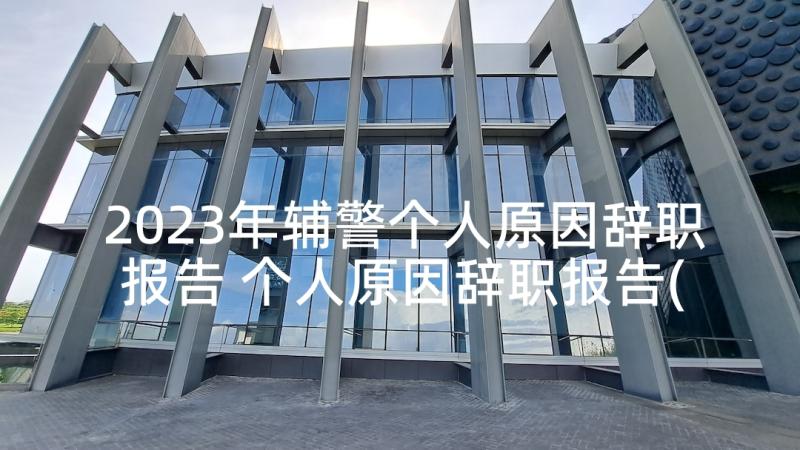 2023年辅警个人原因辞职报告 个人原因辞职报告(通用8篇)