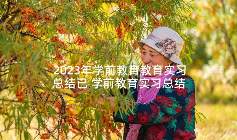 2023年学前教育教育实习总结已 学前教育实习总结(大全9篇)