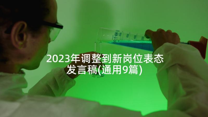 2023年调整到新岗位表态发言稿(通用9篇)