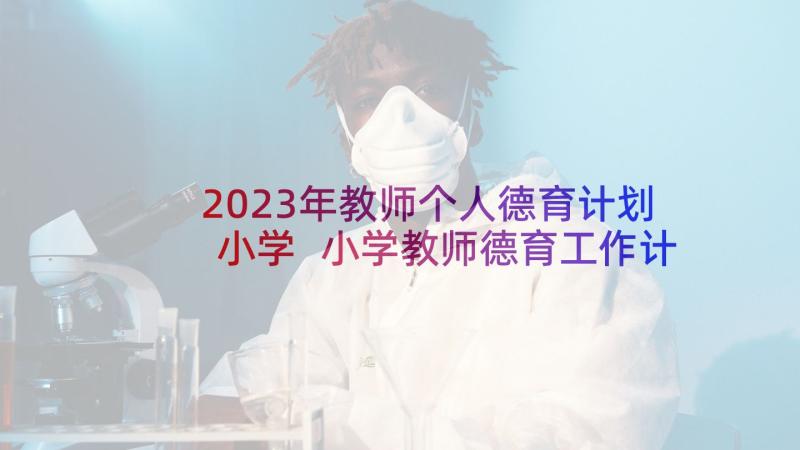 2023年教师个人德育计划小学 小学教师德育工作计划(优质7篇)