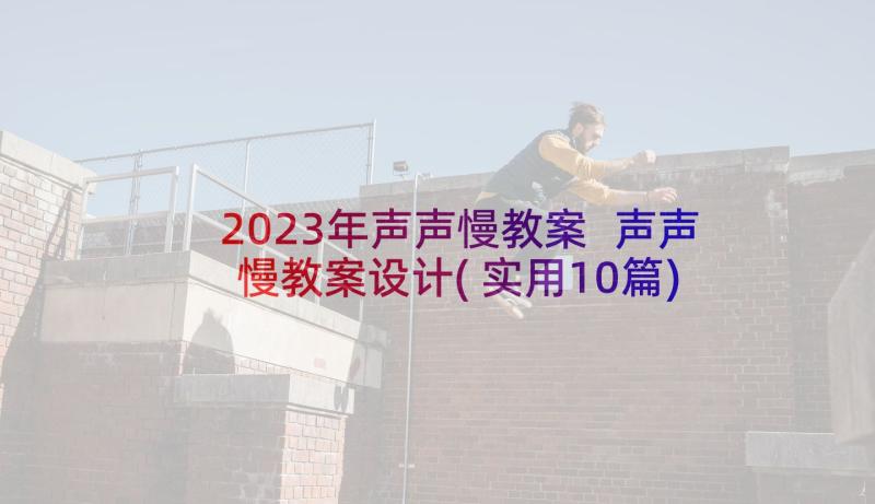 2023年声声慢教案 声声慢教案设计(实用10篇)