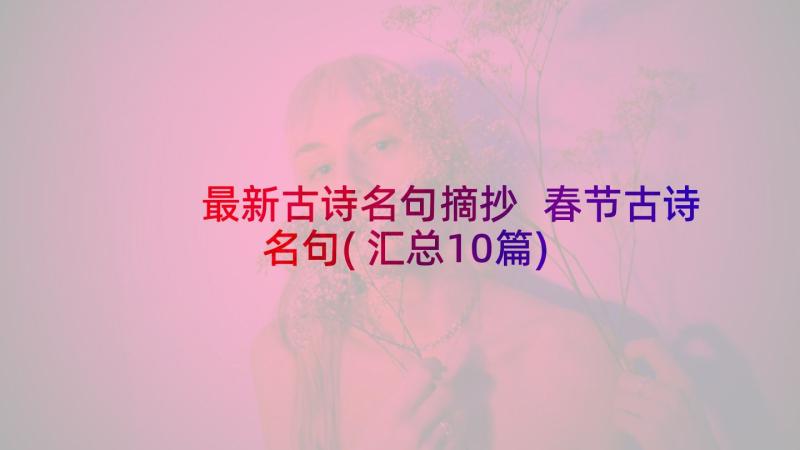 最新古诗名句摘抄 春节古诗名句(汇总10篇)