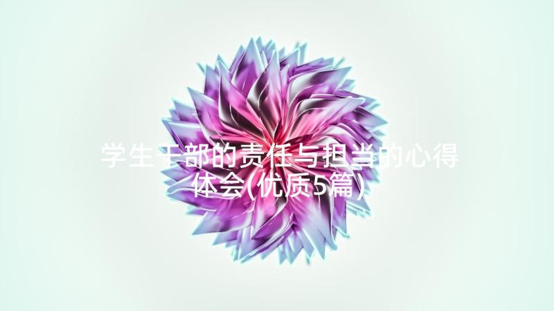 学生干部的责任与担当的心得体会(优质5篇)