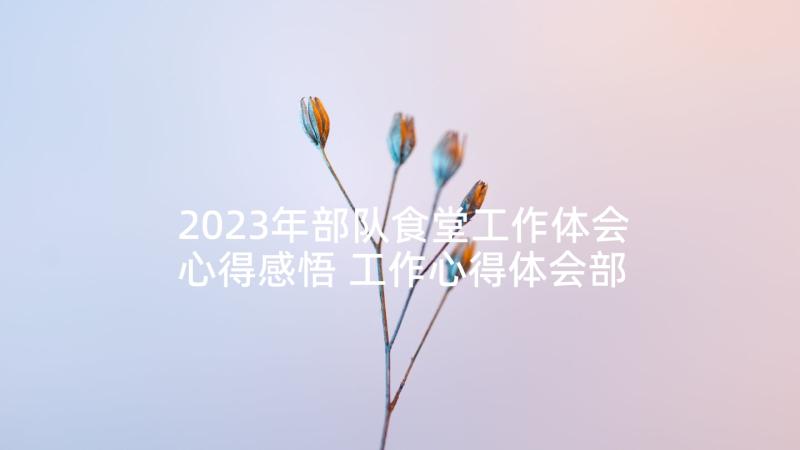 2023年部队食堂工作体会心得感悟 工作心得体会部队(汇总9篇)