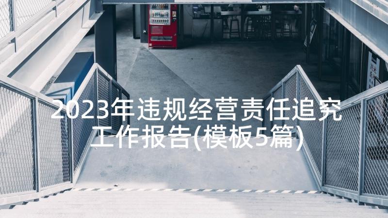 2023年违规经营责任追究工作报告(模板5篇)