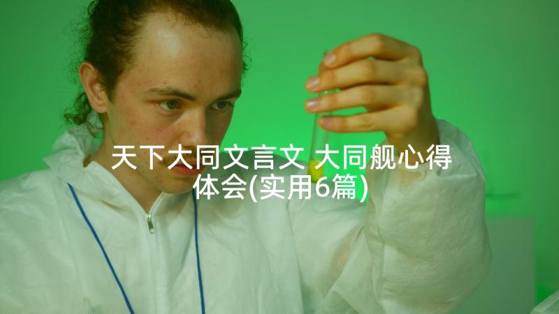 天下大同文言文 大同舰心得体会(实用6篇)