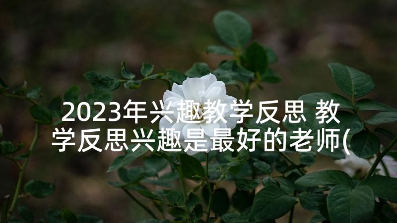 2023年兴趣教学反思 教学反思兴趣是最好的老师(汇总5篇)