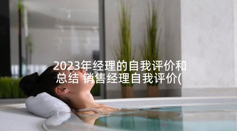 2023年经理的自我评价和总结 销售经理自我评价(实用10篇)