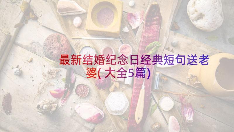 最新结婚纪念日经典短句送老婆(大全5篇)