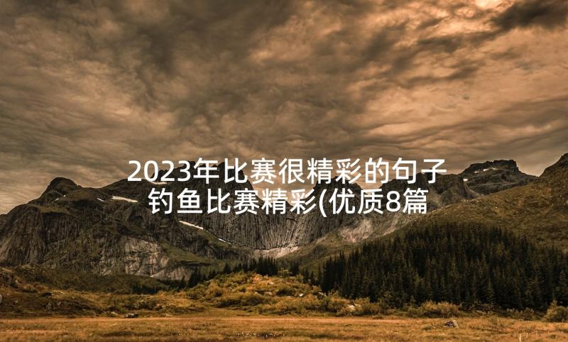 2023年比赛很精彩的句子 钓鱼比赛精彩(优质8篇)