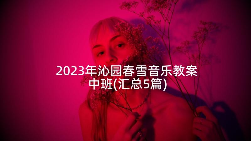 2023年沁园春雪音乐教案中班(汇总5篇)