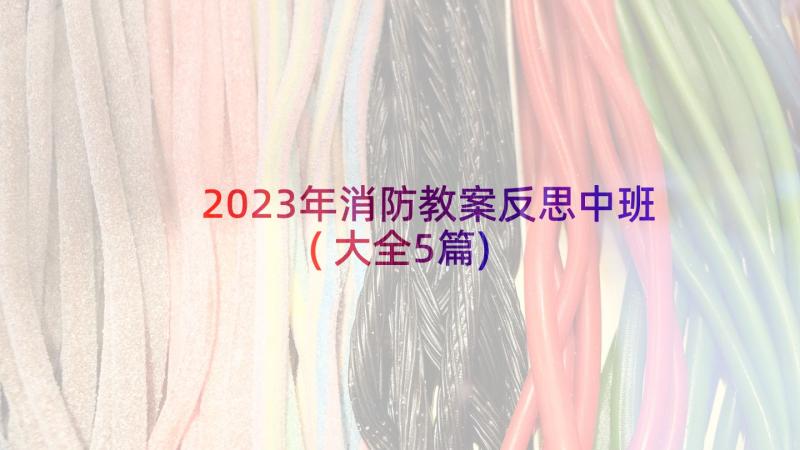 2023年消防教案反思中班(大全5篇)