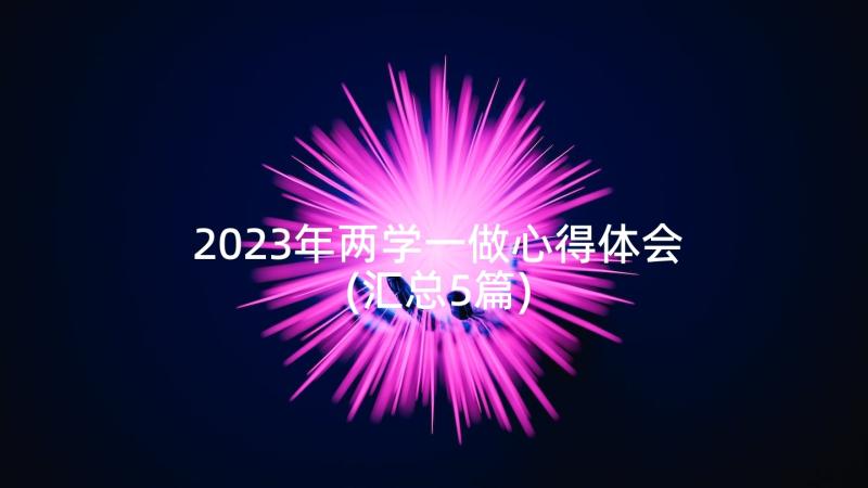 2023年两学一做心得体会(汇总5篇)