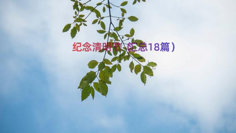 纪念清明节（汇总18篇）