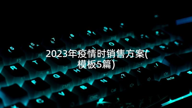 2023年疫情时销售方案(模板5篇)