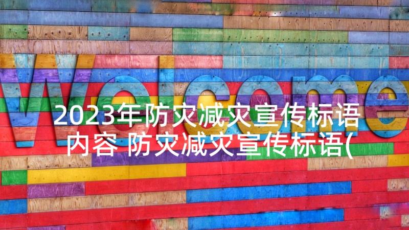 2023年防灾减灾宣传标语内容 防灾减灾宣传标语(优秀7篇)