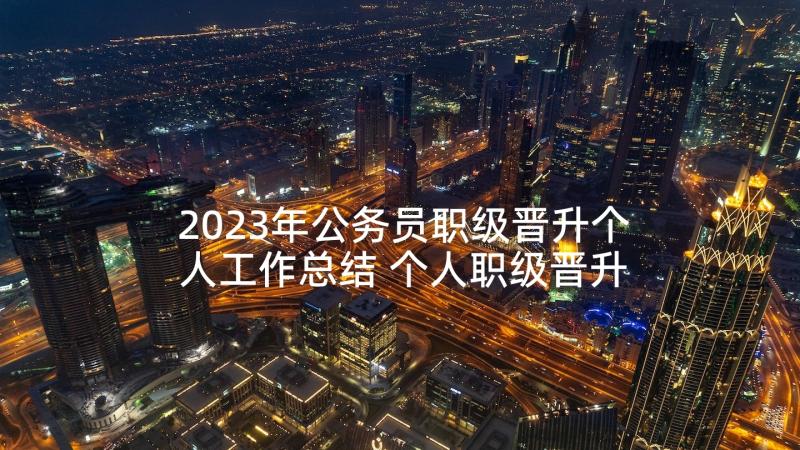 2023年公务员职级晋升个人工作总结 个人职级晋升工作总结(实用5篇)