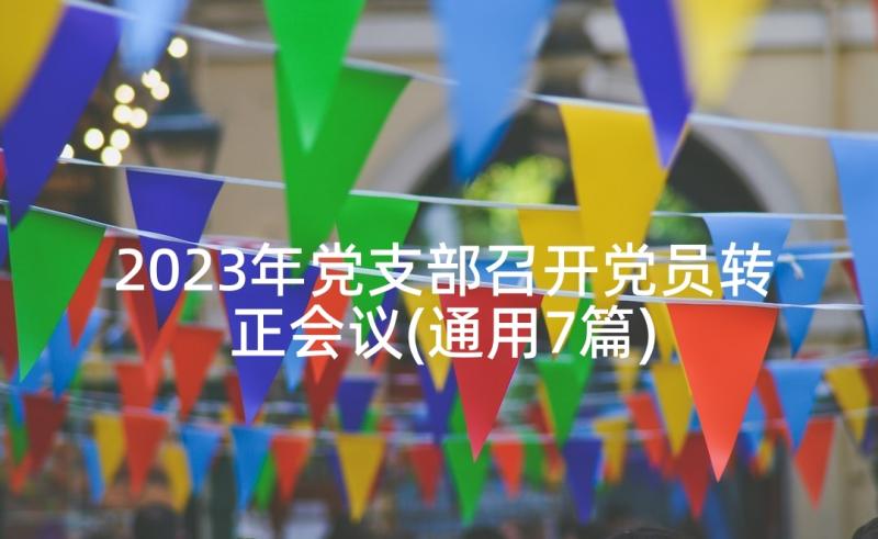 2023年党支部召开党员转正会议(通用7篇)