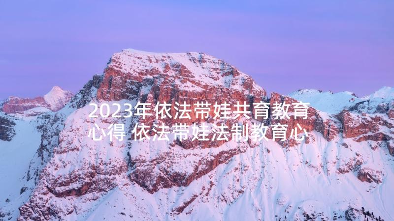 2023年依法带娃共育教育心得 依法带娃法制教育心得体会(优质5篇)