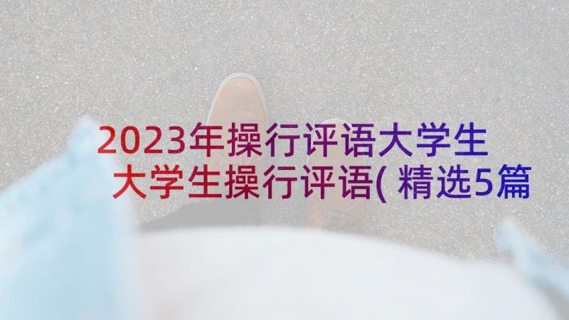 2023年操行评语大学生 大学生操行评语(精选5篇)