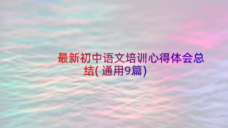 最新初中语文培训心得体会总结(通用9篇)