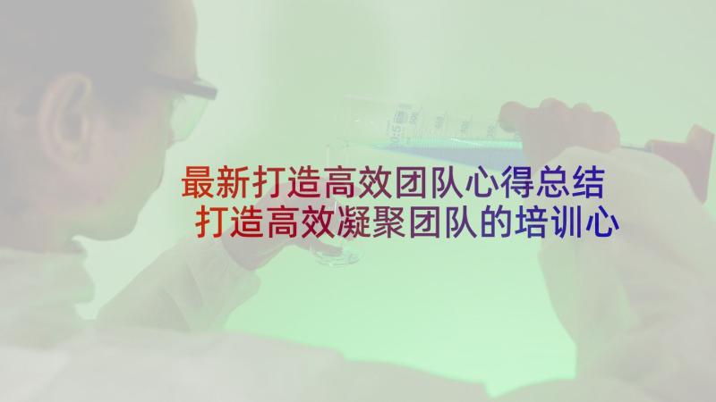 最新打造高效团队心得总结 打造高效凝聚团队的培训心得体会(大全5篇)