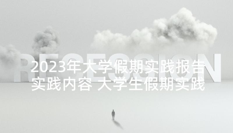 2023年大学假期实践报告实践内容 大学生假期实践报告格式(优秀10篇)