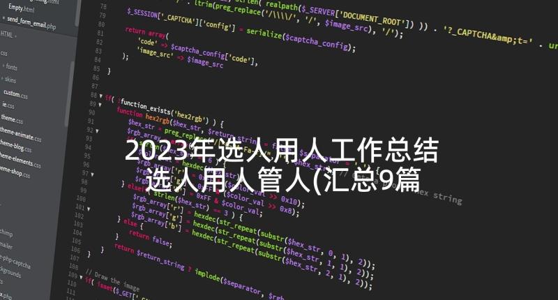 2023年选人用人工作总结 选人用人管人(汇总9篇)