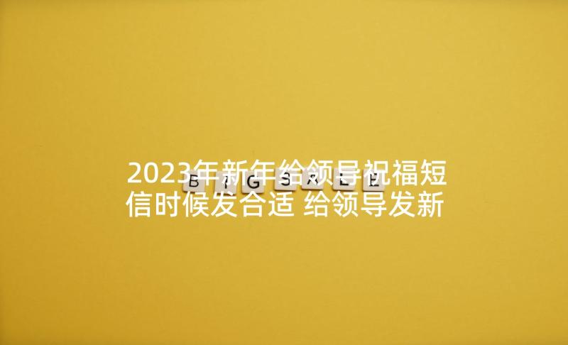 2023年新年给领导祝福短信时候发合适 给领导发新年祝福短信(优秀5篇)