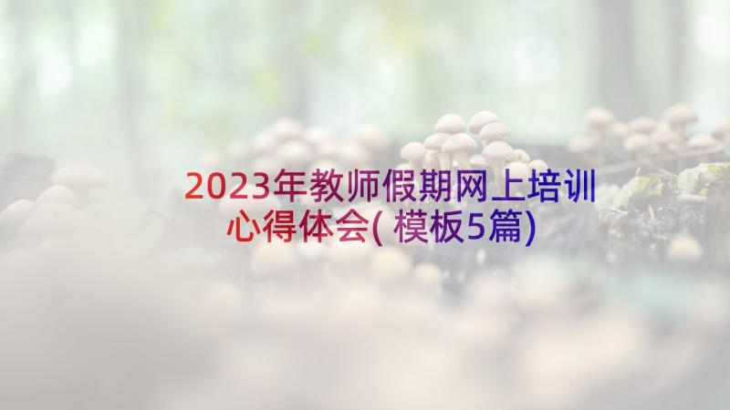 2023年教师假期网上培训心得体会(模板5篇)