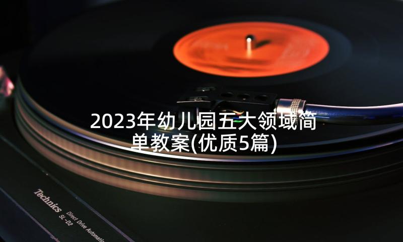 2023年幼儿园五大领域简单教案(优质5篇)