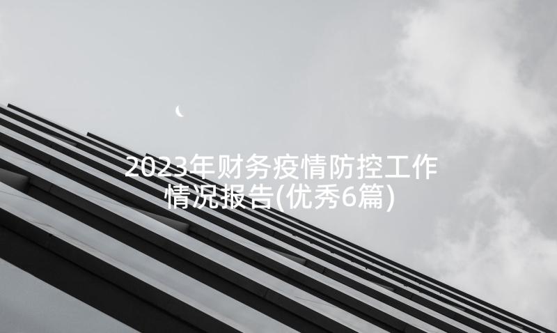 2023年财务疫情防控工作情况报告(优秀6篇)