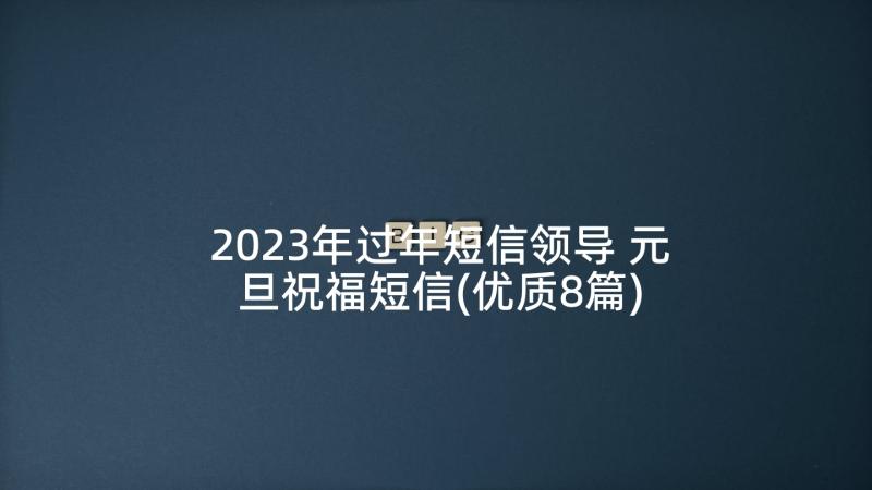 2023年过年短信领导 元旦祝福短信(优质8篇)