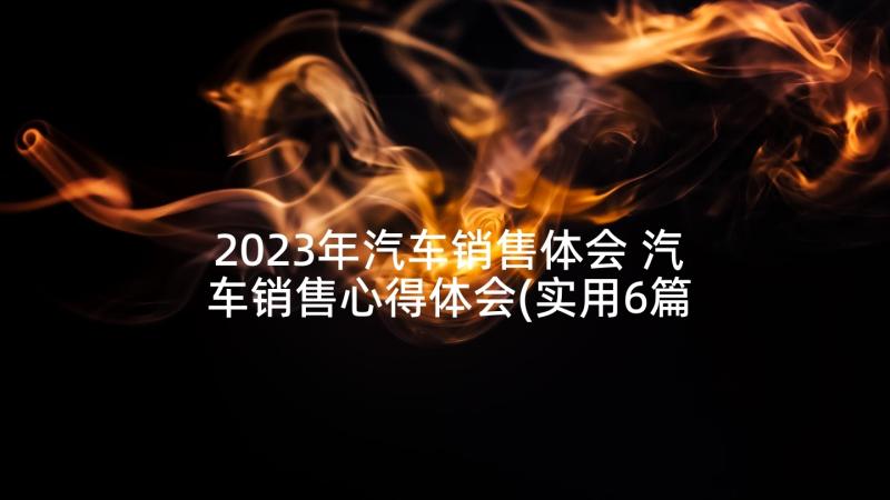 2023年汽车销售体会 汽车销售心得体会(实用6篇)