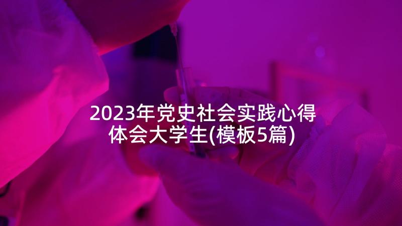 2023年党史社会实践心得体会大学生(模板5篇)