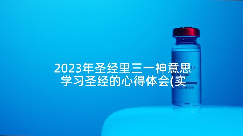 2023年圣经里三一神意思 学习圣经的心得体会(实用10篇)