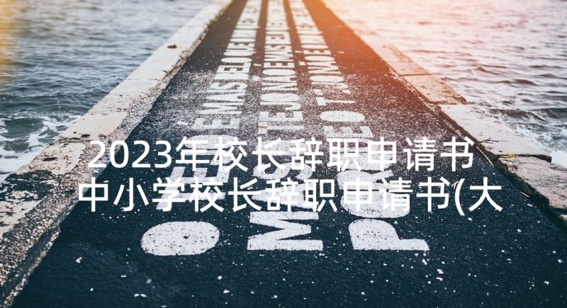 2023年校长辞职申请书 中小学校长辞职申请书(大全5篇)